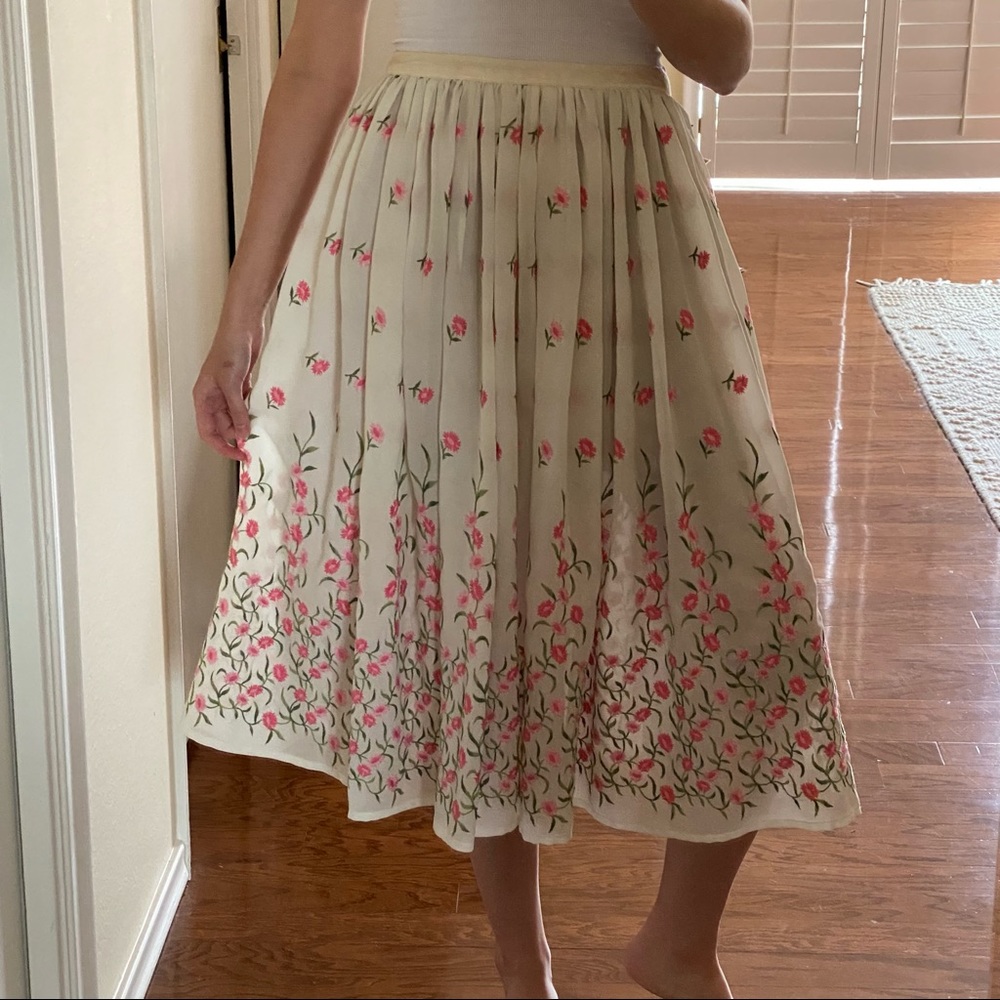 Vintage Todd Oldham Floral Embroidered Skirt